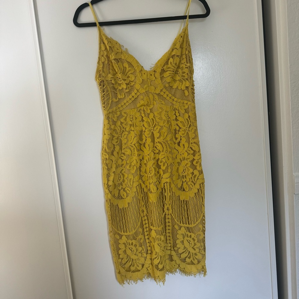 Yellow lace dress- new with tags